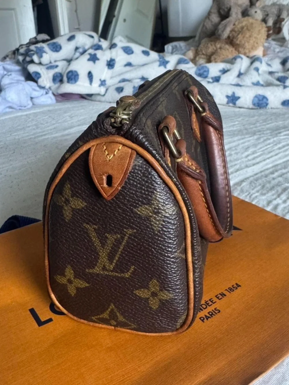 Louis Vuitton Dark Brown Monogram Mini Nano Speedy Vintage